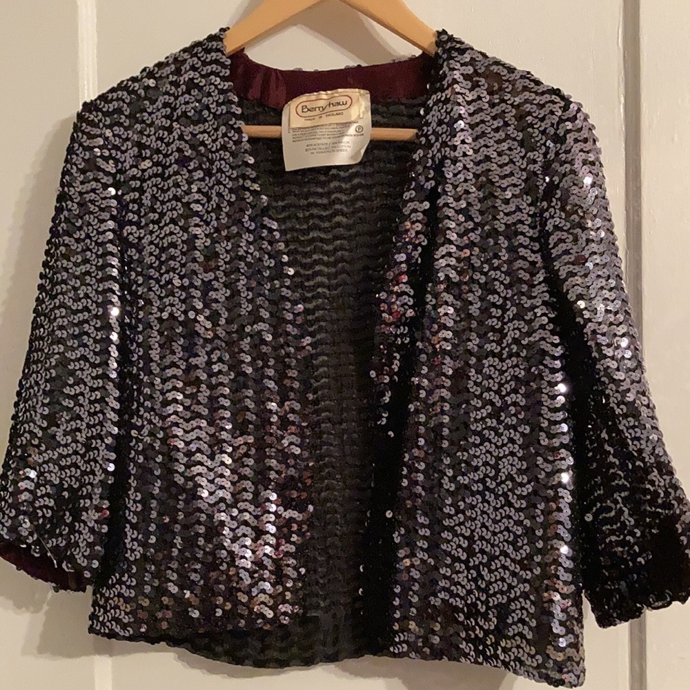 🌼HOST PICK🌼Vintage NWOT Bernshaw Sequin Jacket - Picture 2 of 9